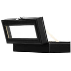 Cutie depozitare si organizare ceasuri, MDF, piele ecologica, 30x11x8cm, negru