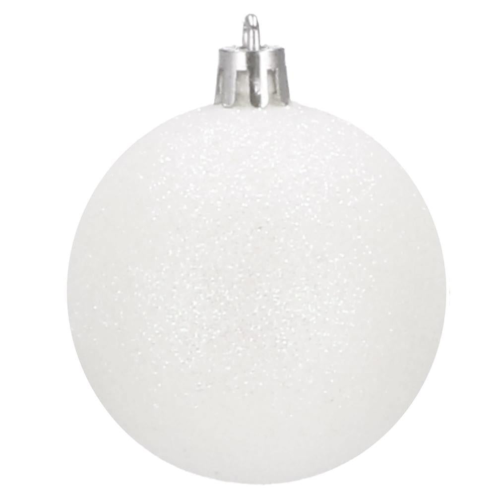 Set globuri de Craciun, 30 bucati, 3 modele, 4/5/6cm, alb