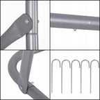 Poarta de fotbal din otel, 170x240cm, profil 32mm, cu elemente de fixare