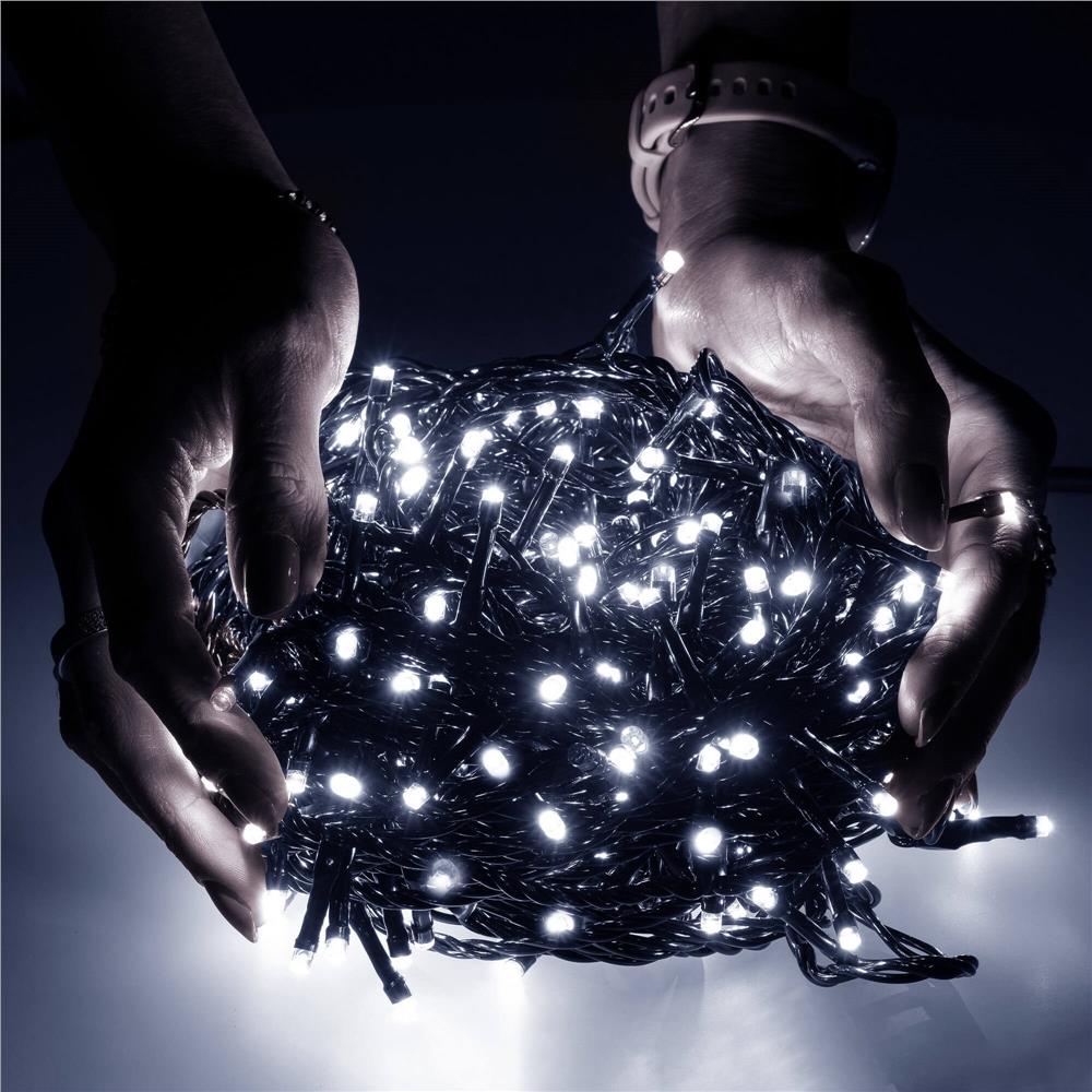 Instalatie lumini pentru bradul de Craciun, 61,5 metri, 1000 LED-uri, alb