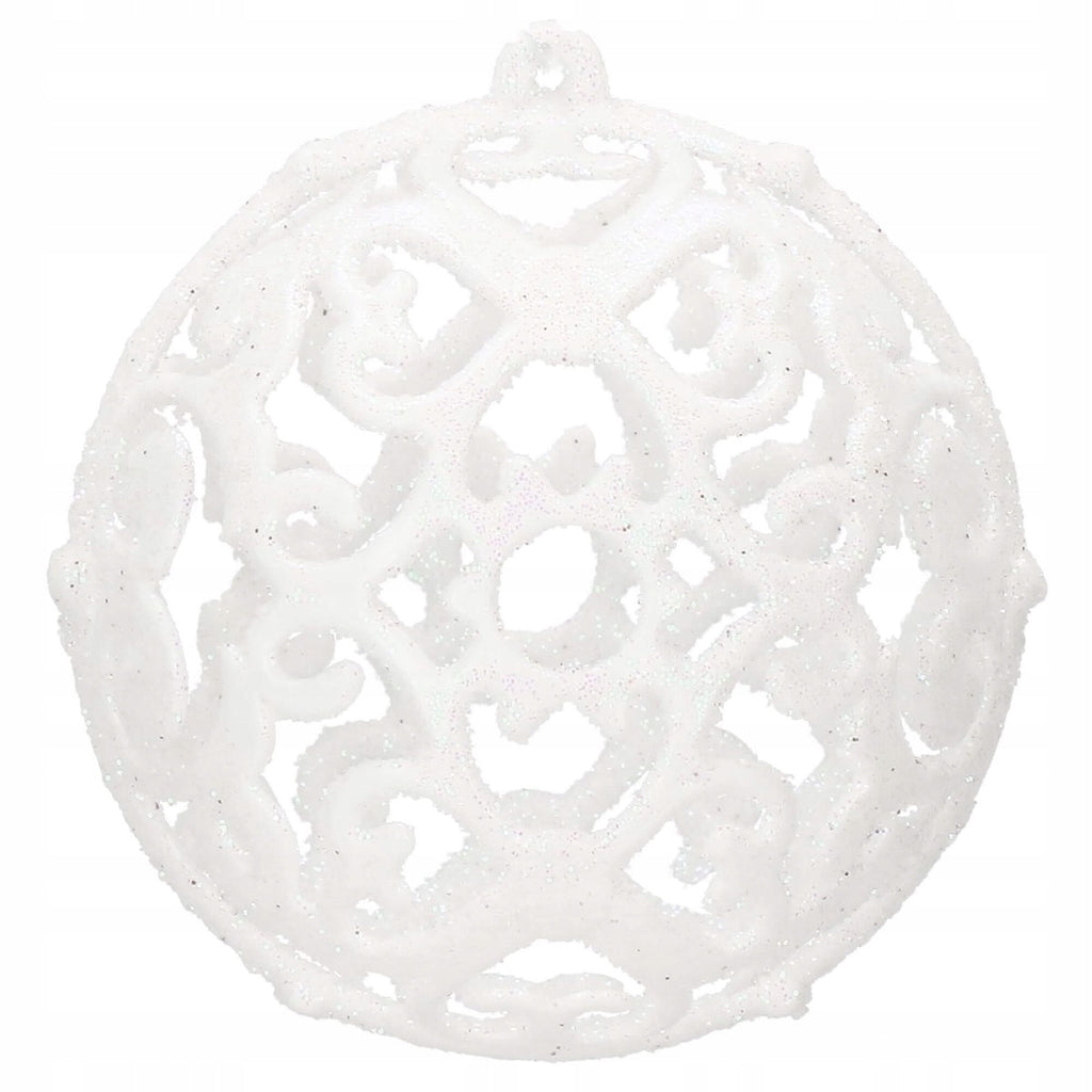 Set globuri si decoratiuni de Craciun, 101 piese, diverse dimensiuni, alb