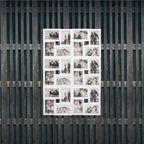 Rama foto de perete, colaj de 24 fotografii, 57x86cm, alb