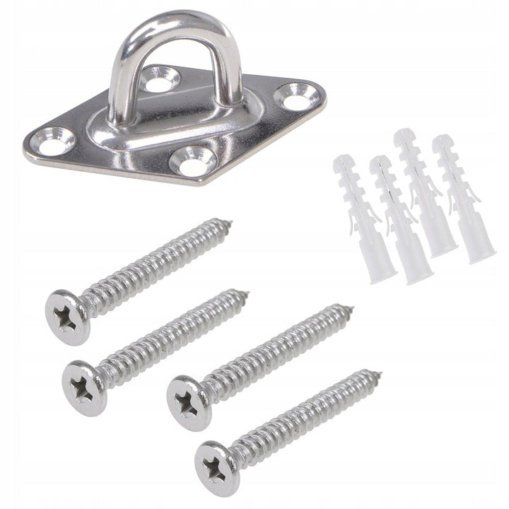 Kit de fixare pentru prelate de soare sau hamace, otel, 9 elemente