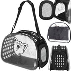 Geanta pentru transport animale de companie pisica sau catel, M, 42x26x32 cm, transparent
