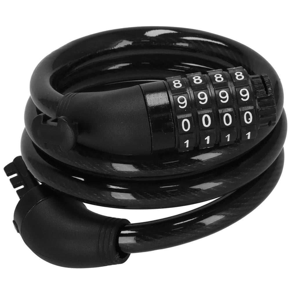 Lant antifurt bicicleta si trotineta, inchidere cifru, lungime 95 cm, Otel, Negru