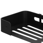 Raft de baie cu 2 agatatori, 2 sisteme instalare pe perete, aluminiu, 32x12x4cm, negru