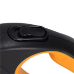 Lesa automata retractabila, pentru rase mari pana la 50kg, 500 cm, negru portocaliu