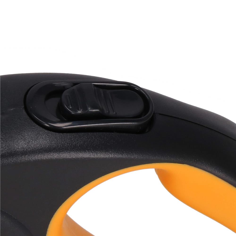 Lesa automata retractabila, pentru rase mari pana la 50kg, 500 cm, negru portocaliu