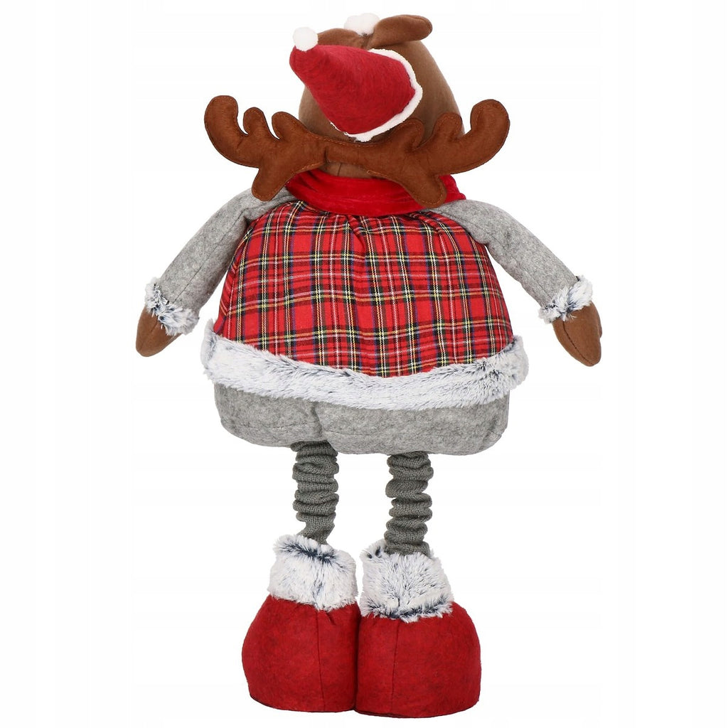 (DL) Figurina Craciun, Ren, picioare telescopice, inaltime extensibila 55-95cm