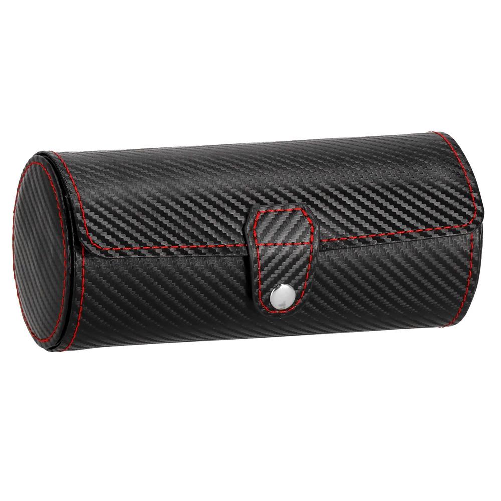 (DL) Cutie depozitare si organizare ceasuri si alte accesorii, MDF, piele ecologica, 20x9cm, negru