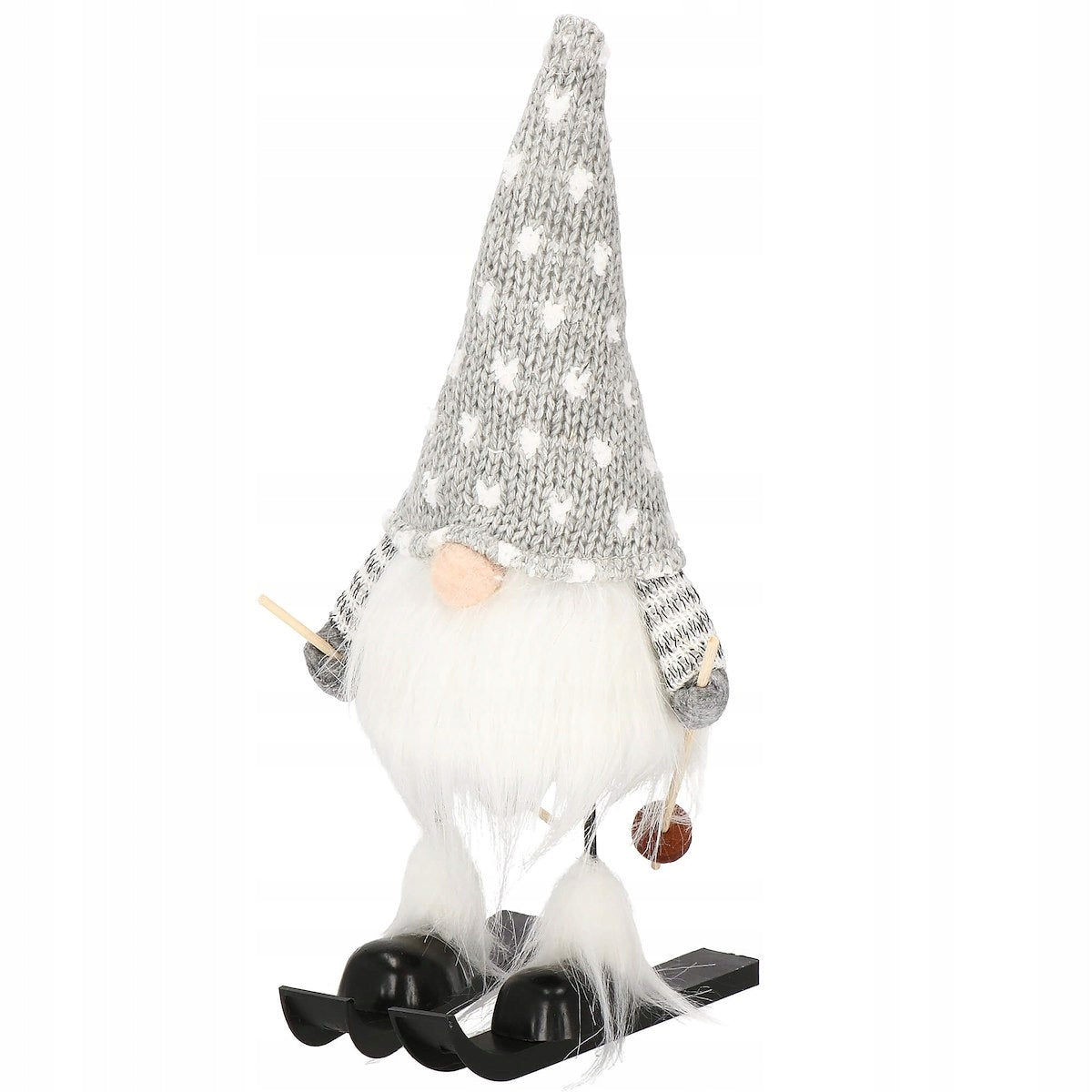 Figurina Craciun, Spiridus pe schiuri, inaltime 33cm