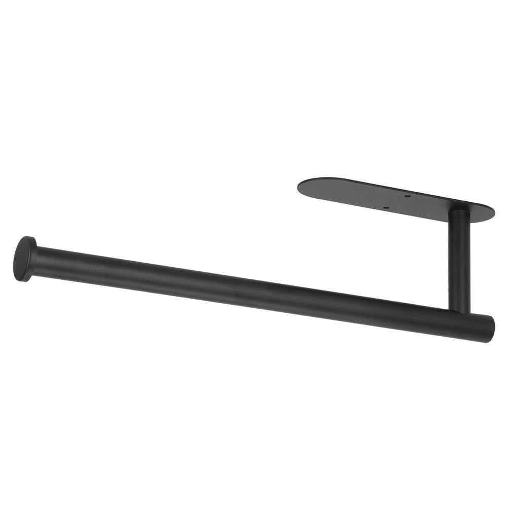 Suport hartie igienica din otel, prindere fara gaurire, 33.5cm, negru