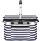 Geanta pentru picnic sau plaja, termoizolanta, 28 litri, alb albastru