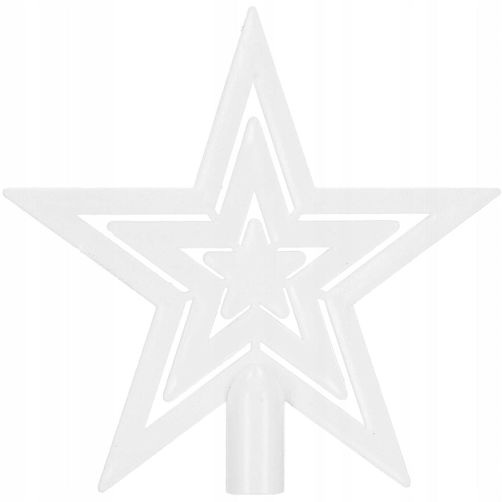 Set globuri si decoratiuni de Craciun, 100 piese, diverse dimensiuni cu stea, alb