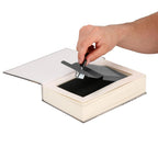 Caseta de valori, cutie metalica cu cheie, portabila, tip carte, London, 22x15.5x4.5 cm