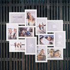 Rama foto de perete, colaj de 12 fotografii, 50x59cm, alb