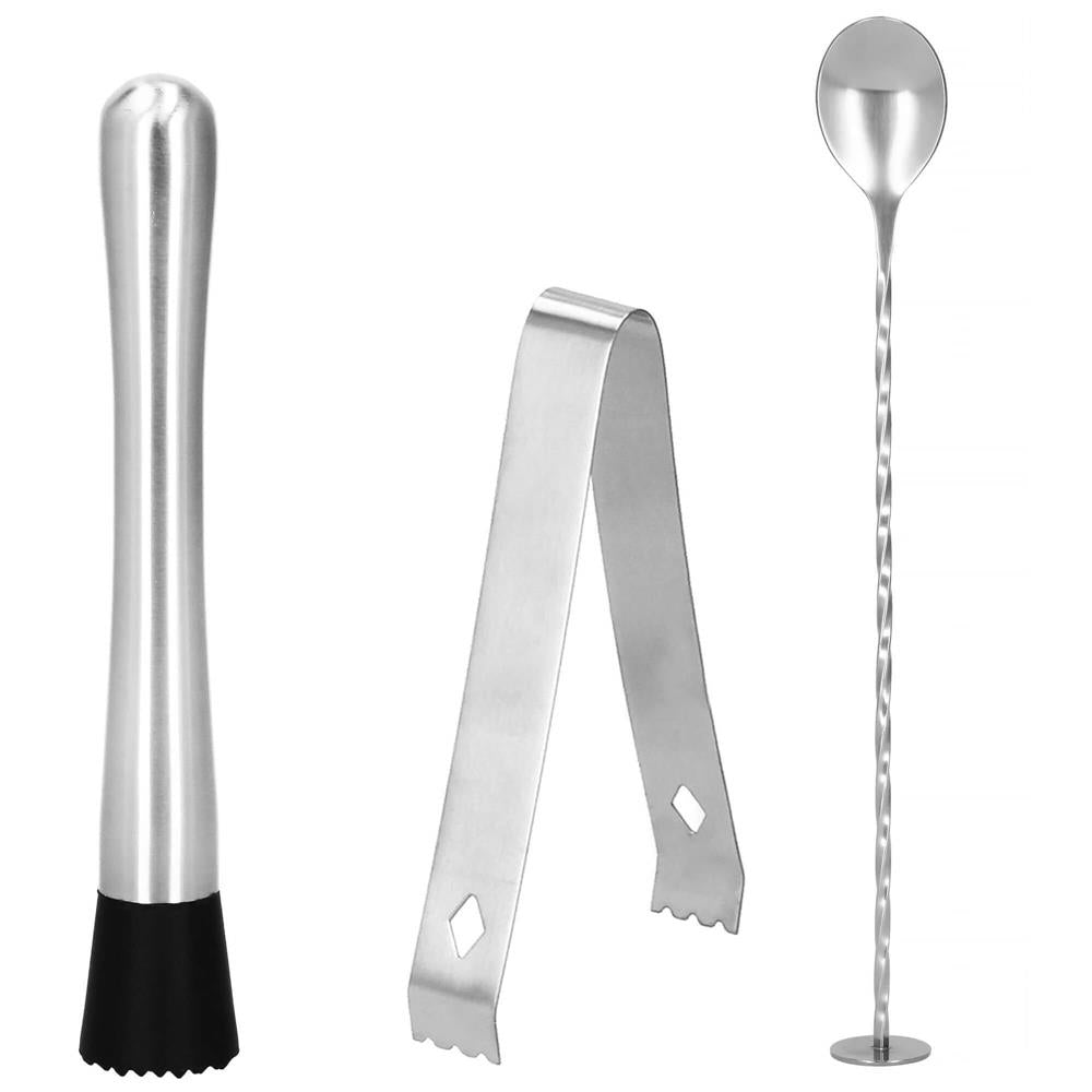 Set Cocktail Shaker Kit pentru barmani 750ml, KI11, suport bambus, 14 piese