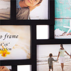 Rama foto de perete, colaj de 10 fotografii, 48x53cm, negru