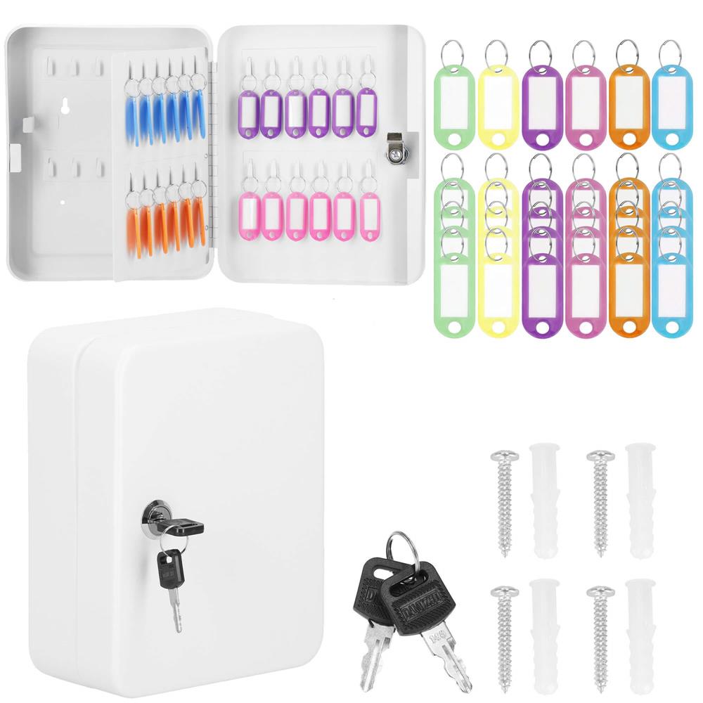 Cutie metalica din otel pentru 48 chei, echipata, 25x20x7.5cm, alba