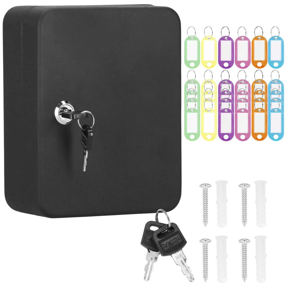Cutie metalica din otel pentru 20 chei, echipata, 20x16x7.5cm, neagra