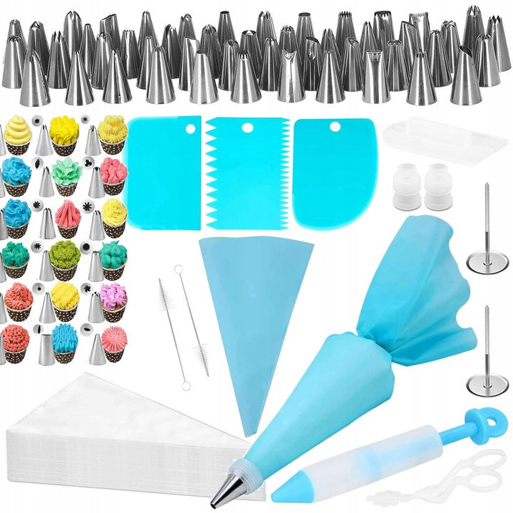 Set patiserie, 83 piese cu sabloane pentru ornarea prajiturilor