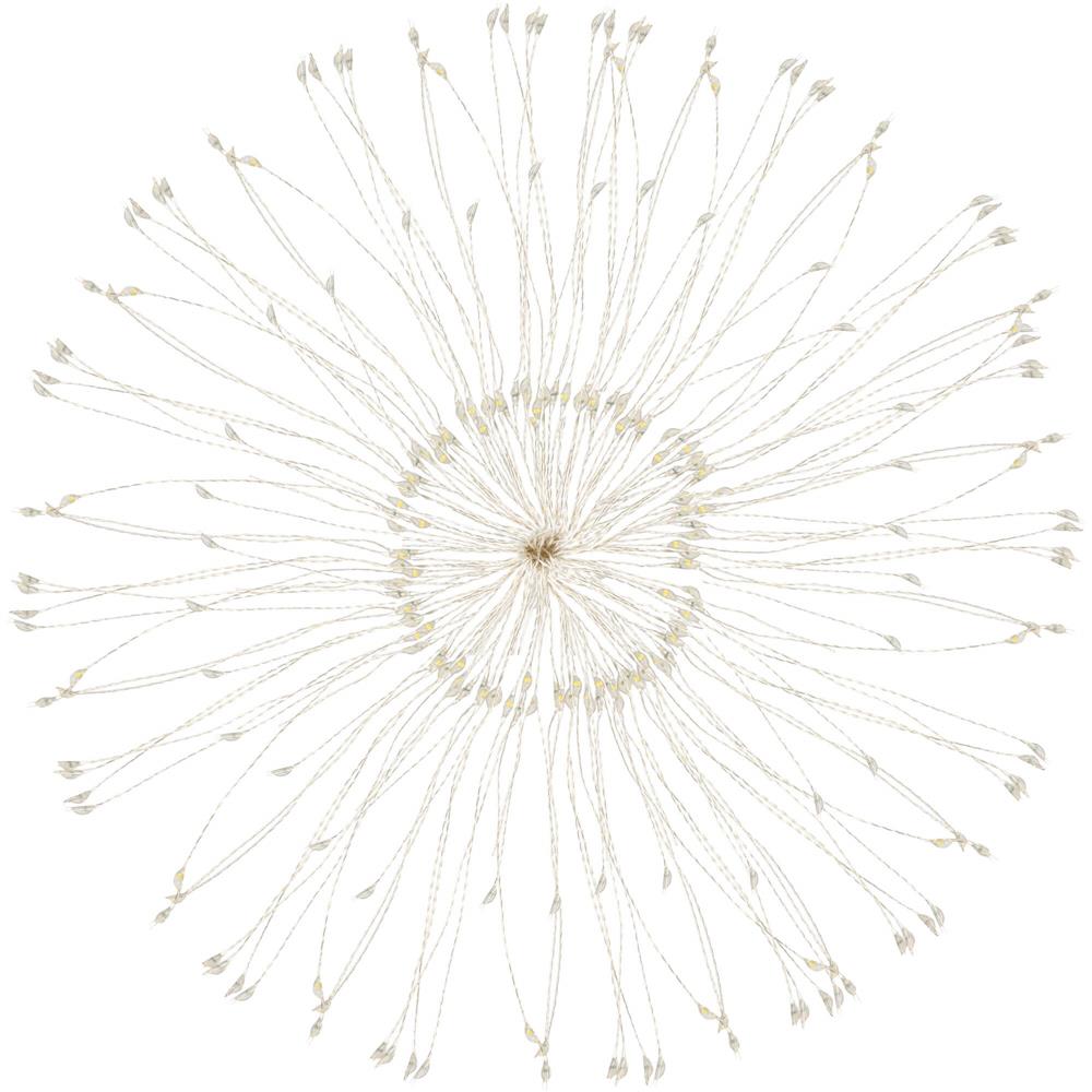 Instalatie lumina decorativa STAR cu 100 LED-uri, diametru 40cm, telecomanda, iluminare galbena