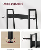 VASAGLE Biblioteca tip scara, cadru otel cu 5 polite, stil industrial, 80x30x170 cm, negru