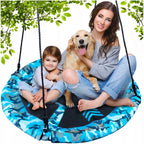 Leagan tip cuib Camuflaj 100cm, inaltime reglabila, 150 kg, Albastru Negru