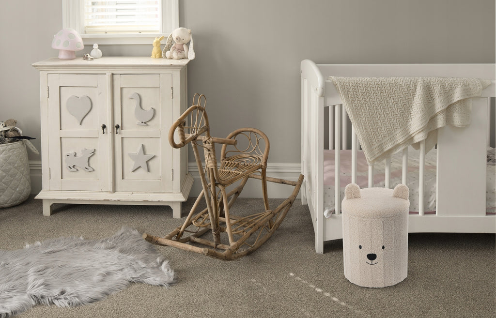 Taburet pentru copii, pliabil cu spatiu depozitare, 80kg, 28×34 cm, bej