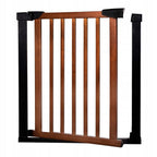 Poarta de siguranta Safety Gate pentru scari, ajustabila 83-89 cm, din otel si lemn, negru maro