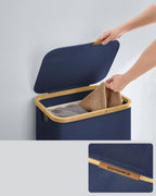 SONGMICS Cos de rufe textil, pliabil, compartiment detasabil, 90L, 42x32x71 cm, albastru