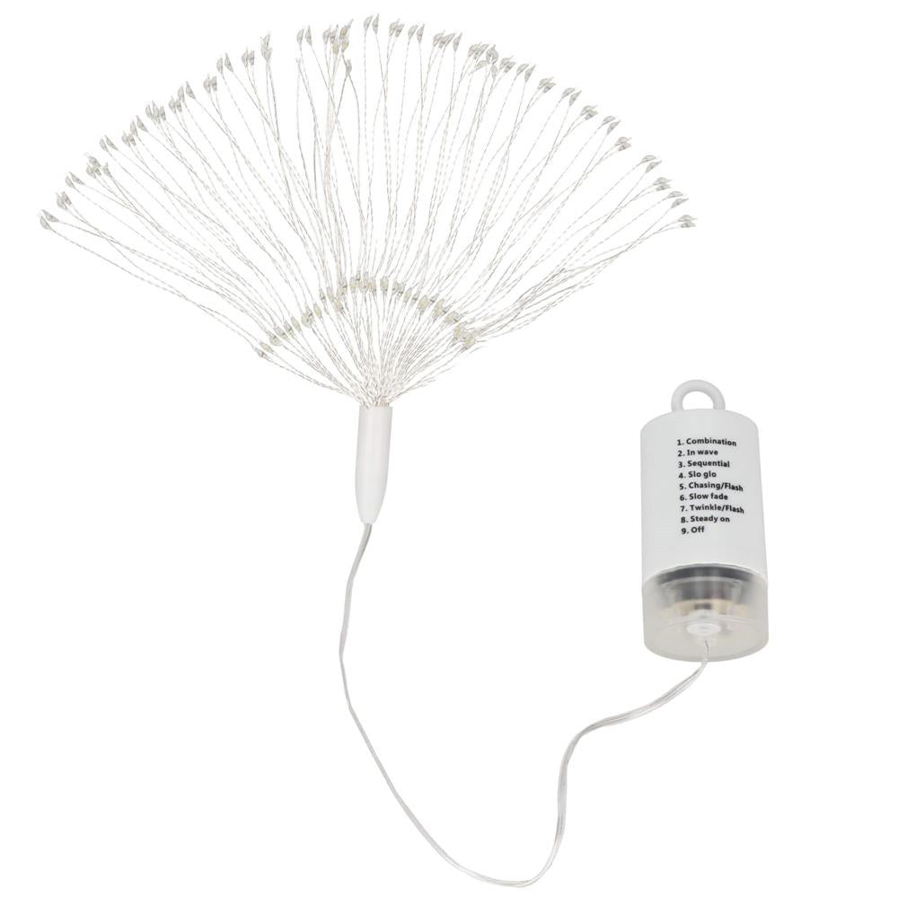 (DL) Instalatie lumina decorativa STAR cu 100 LED-uri, diametru 30cm, alimentare baterii, iluminare galbena