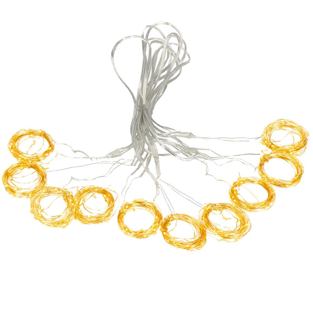 Perdea luminoasa 300 LED-uri, 3m, pentru interior/exterior, telecomanda, iluminare galbena