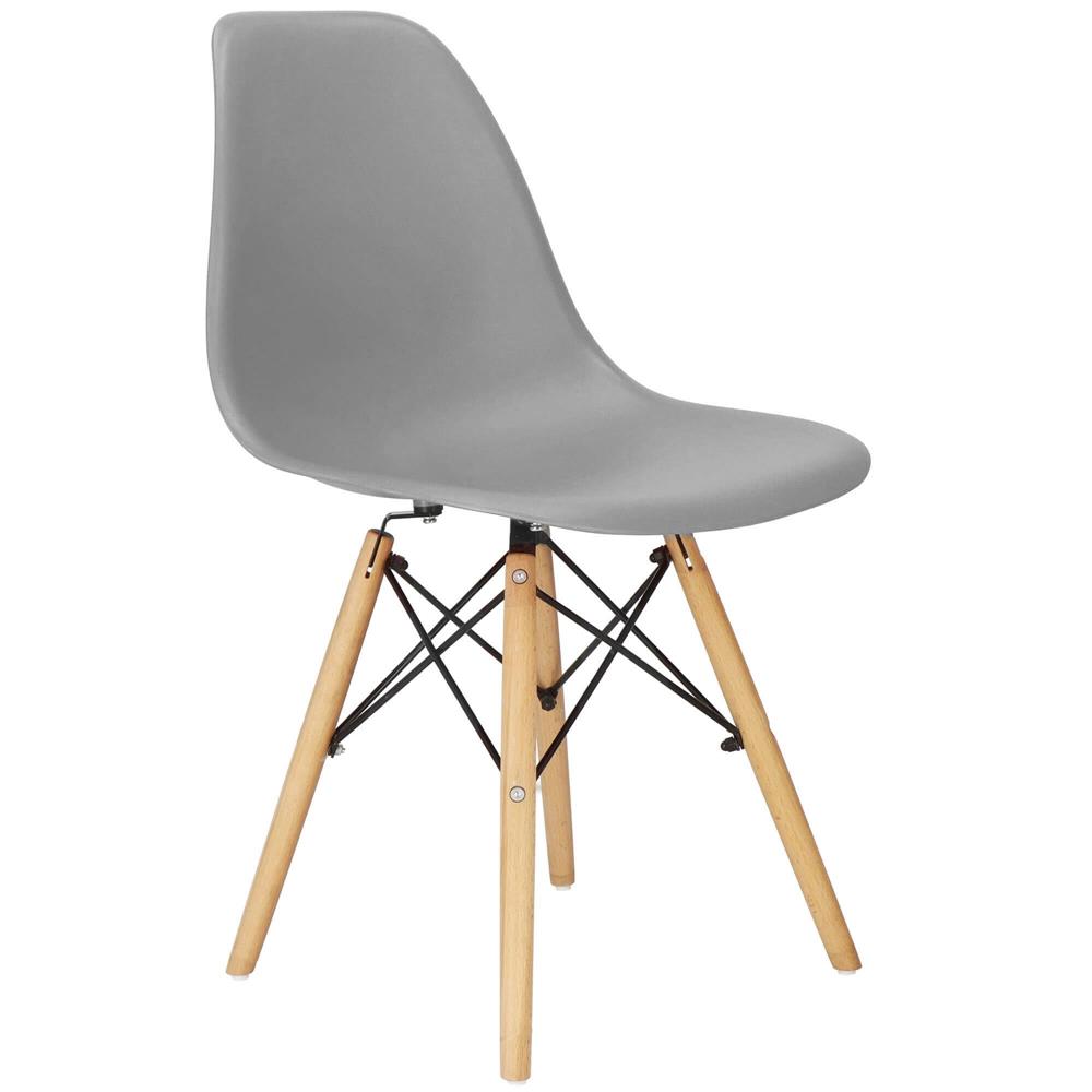 Set 4 scaune dining Scandinav pentru bucatarie, 38x42x82cm, gri inchis