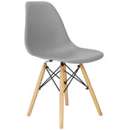 Set 4 scaune dining Scandinav pentru bucatarie, 38x42x82cm, gri inchis