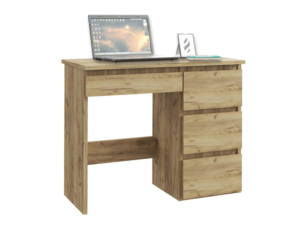 Birou calculator Beta 3 cu 4 sertare, 94x43x75 cm, finisaj craft