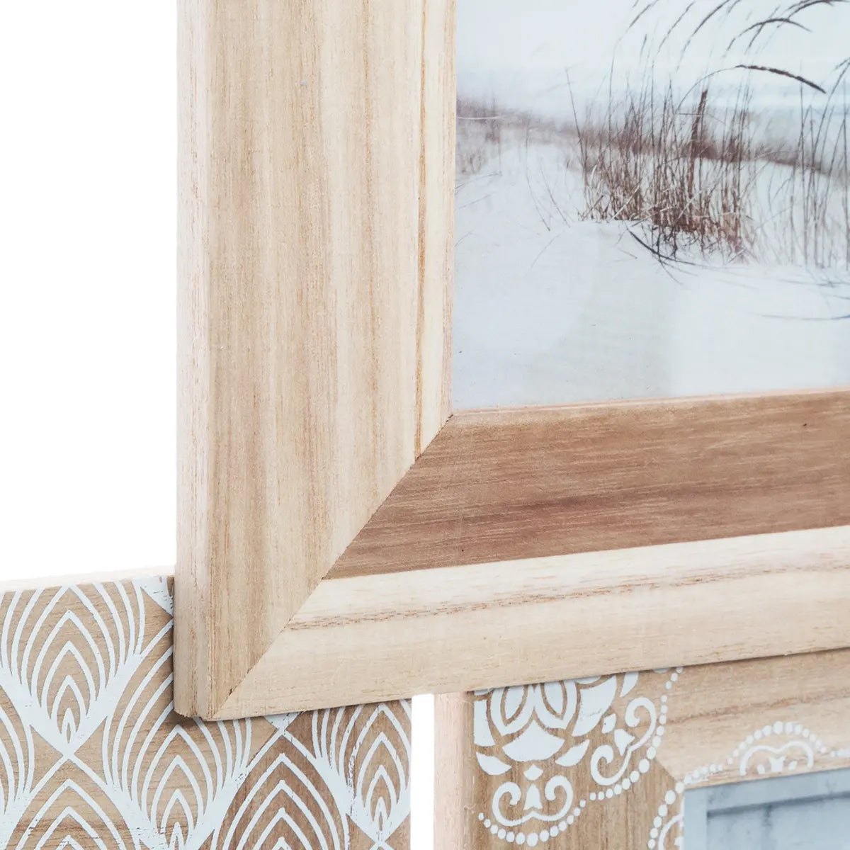 Rama foto Atmosphera Emile cu 8 cadre din lemn, 76x73 cm, bej