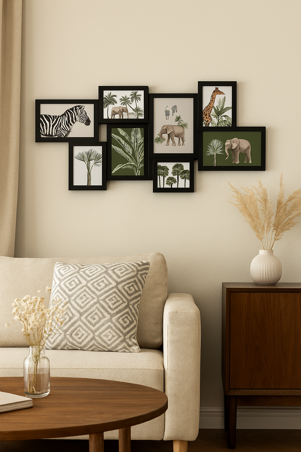 Rama foto colaj Atmosphera Cali pentru 8 poze, format orizontal, negru, 63x30 cm