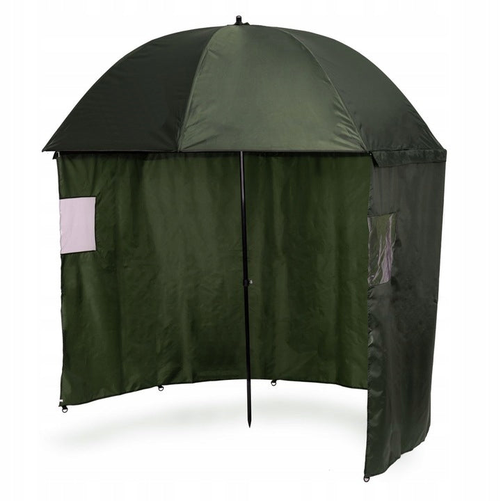 Umbrela pescuit 200x220 cm, inchidere completa cu perete detasabil, reglabil, otel si Oxford impermeabil, verde
