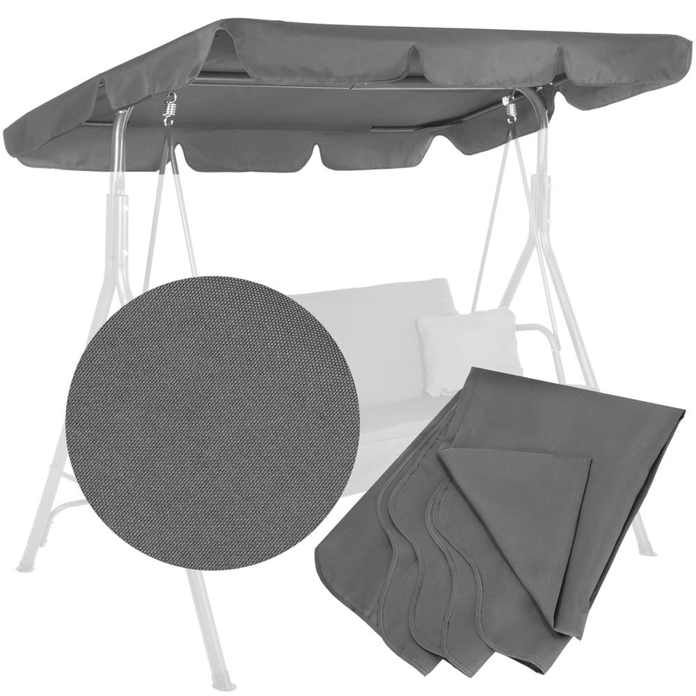 Husa din panza pentru leagan de gradina mare, viziera acoperis, 220x115 cm, gri