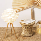 Set 2 masute cafea Atmosphera Corde din bambus, 30 cm si 37cm, bej