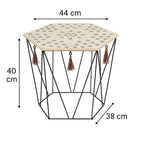 Masuta cafea octogonala Atmosphera Kumi, 44x38x40 cm, negru