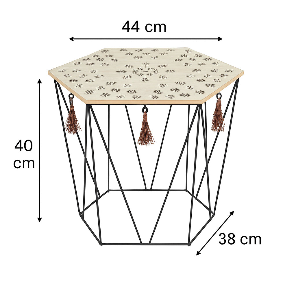 Masuta cafea octogonala Atmosphera Kumi, 44x38x40 cm, negru