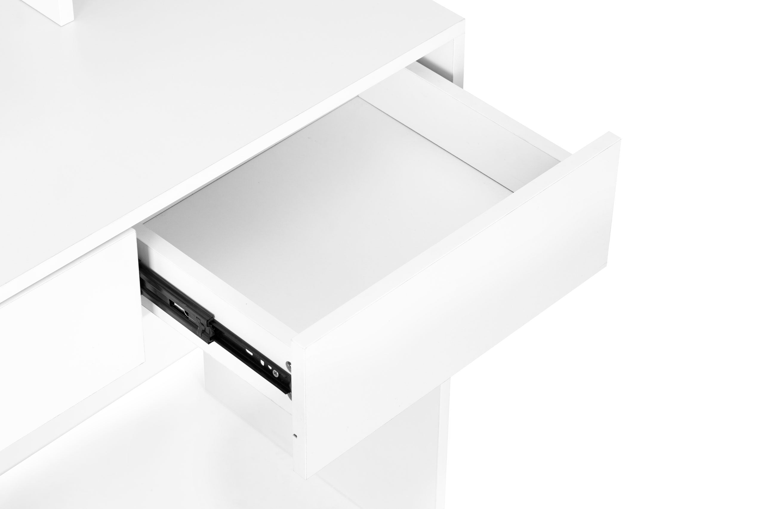 Masa de toaleta cu oglinda si 2 sertare, 80x40x140 cm, alb