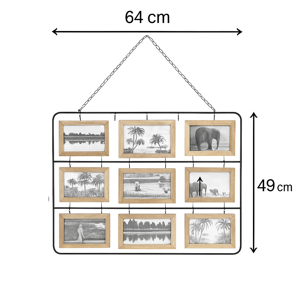 Rama foto Atmosphera Vivek pentru 18 poze, 64x49 cm, cadru metalic, maro