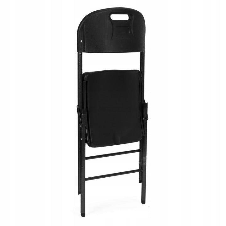 Set 2 scaune pliante 44x58x83 cm, structura metal si sezut HDPE, pliabile si usoare, negru