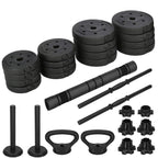 Set de greutati multifunctionale transformabil in gantere, kettlebell, haltera, total 19 kg