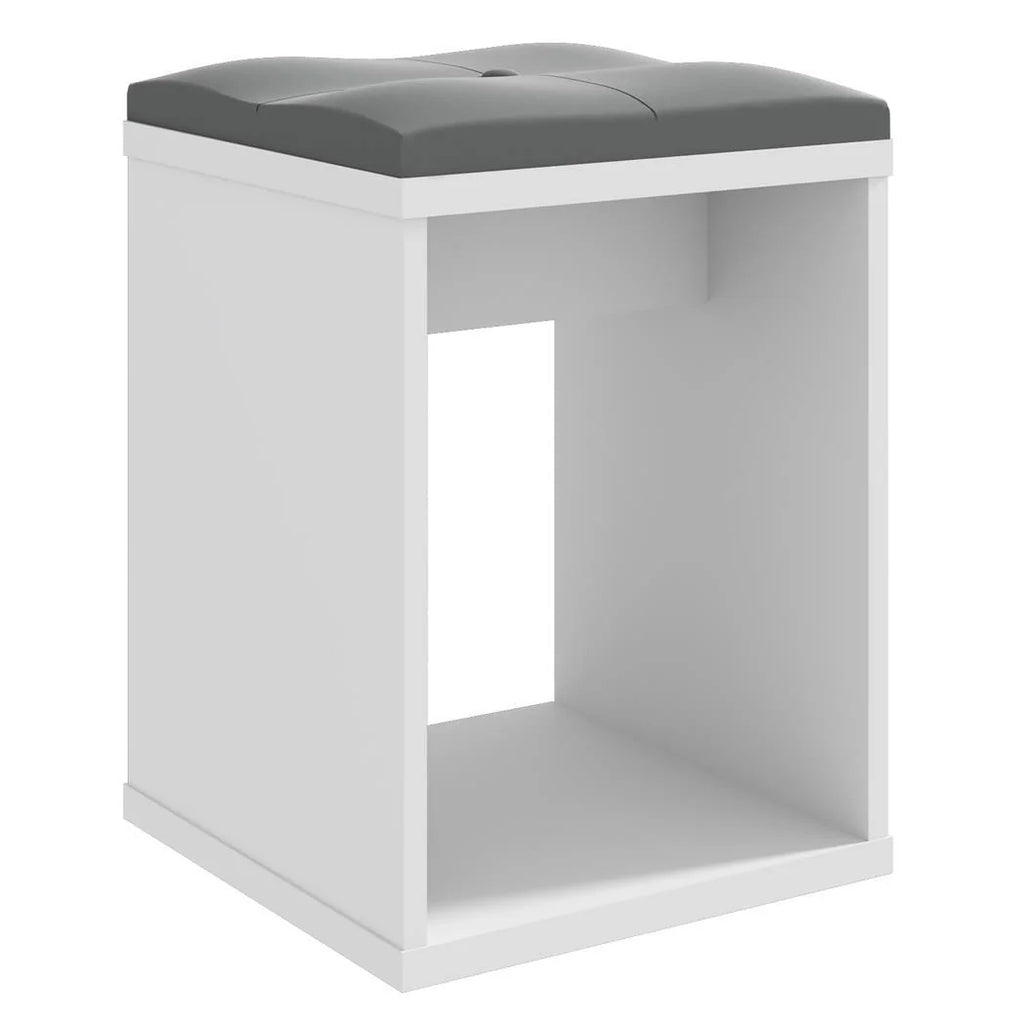 Taburet pentru toaleta cu sezut confortabil, 30x30x42 cm, alb