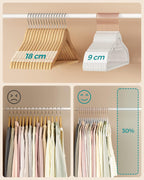 SONGMICS Set 30 umerase catifea cu carlig rotativ, 44x24 cm, alb