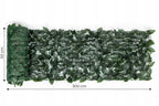 Gard artificial decorativ 50x300 cm, frunze ornamentale, protectie UV si intemperii, plastic PVC, verde inchis